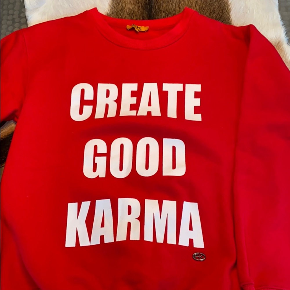 Red printed sweatshirt